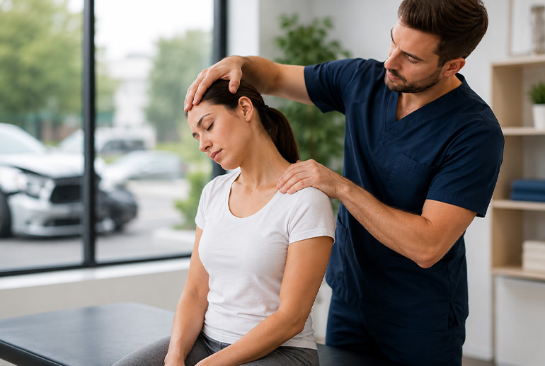 Car Accident Chiropractor in Miami Helping Patient Recover From Whiplash Injury